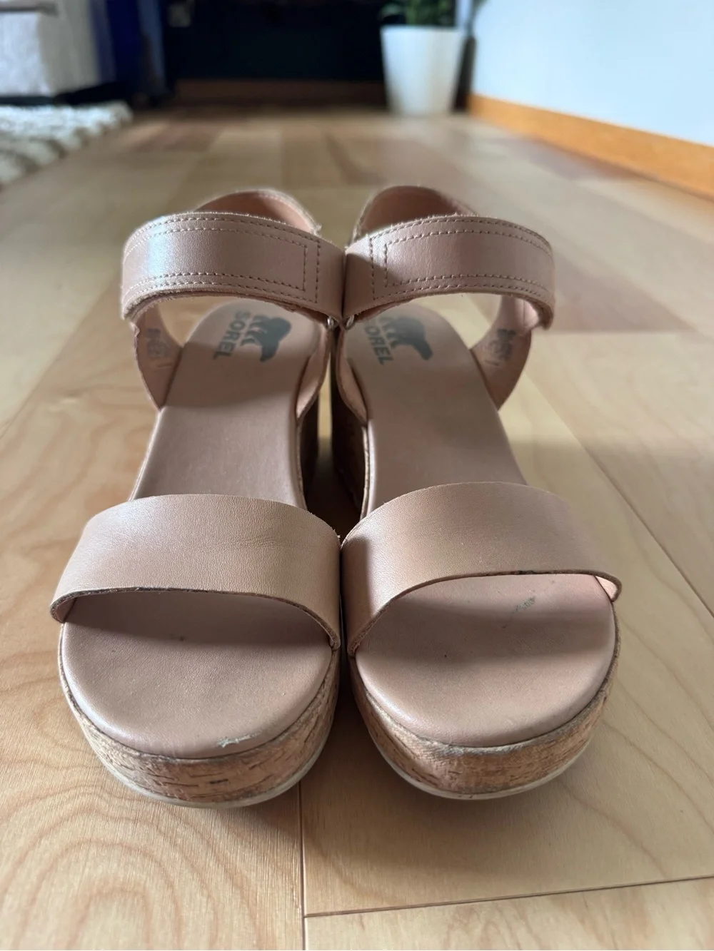 Sorel Women's Nude/Tan Cork Wedge Sandals